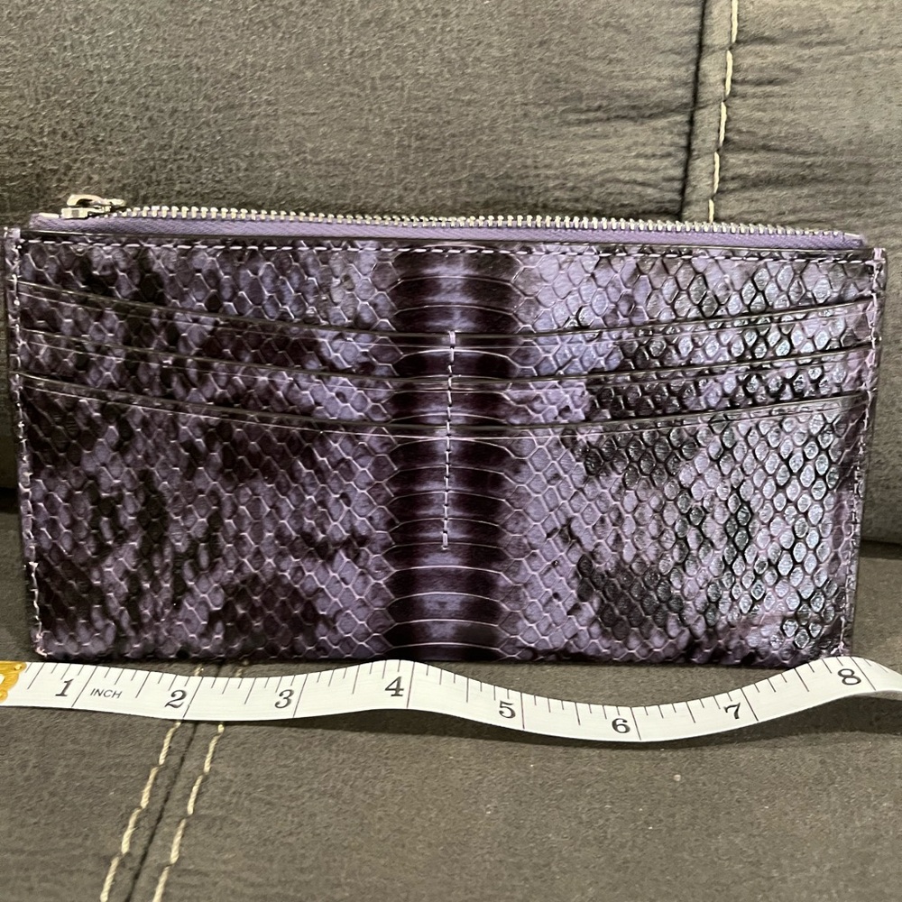 Michael Kors Violet Snakeskin Slim Wallet - Picture 5 of 7